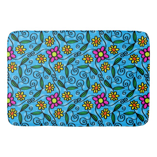Tapis de bain floral abstrait (Devant)