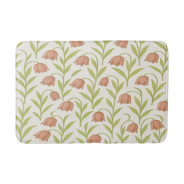 Tapis De Bain Floral beige et rose (Devant)