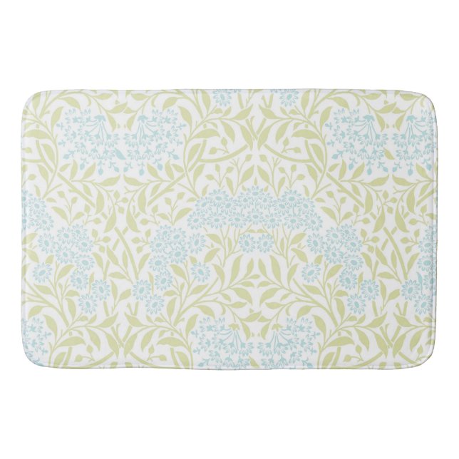Tapis De Bain Floral bleu-clair et vert (Devant)