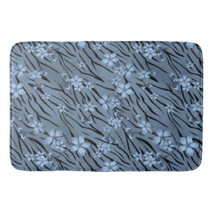 Tapis De Bain Floral, bleu, motif de tigre