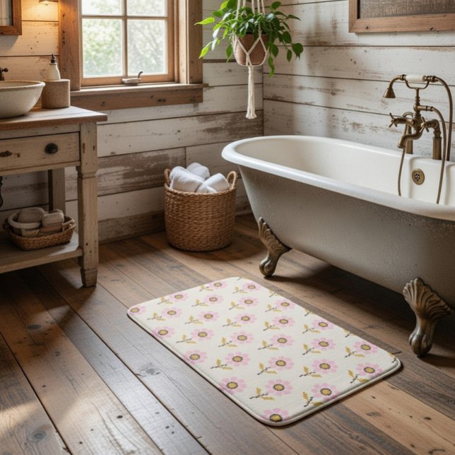 Tapis de bain floral broderie ukrainienne Boho (Créateur téléchargé)