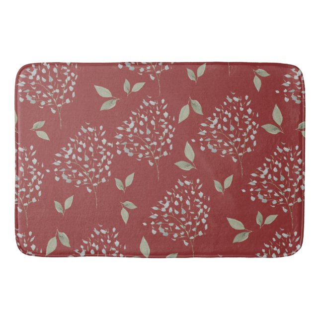 Tapis De Bain Floral Crimson et Sage (Devant)
