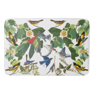 Tapis de bain floral d'animaux de faune d'oiseaux