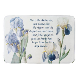 Tapis de bain floral de poème de fleurs d'iris