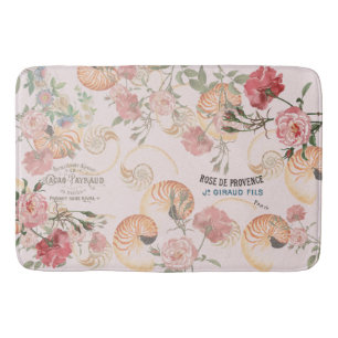 Tapis de bain floral d'éphémères de coquillages