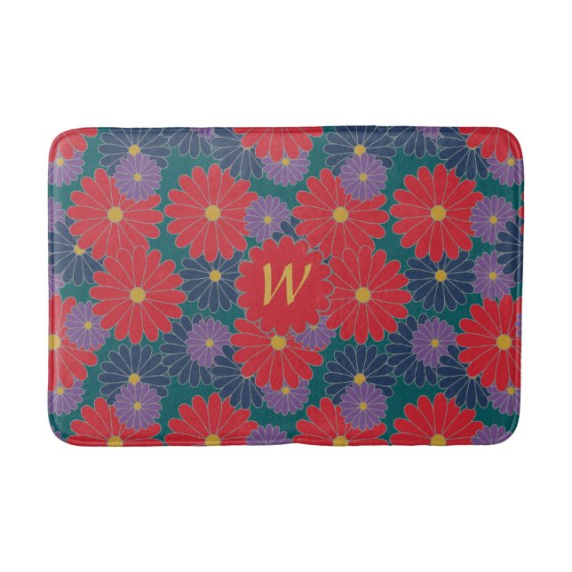 Tapis de bain floral éclaboussant d'automne (Devant)