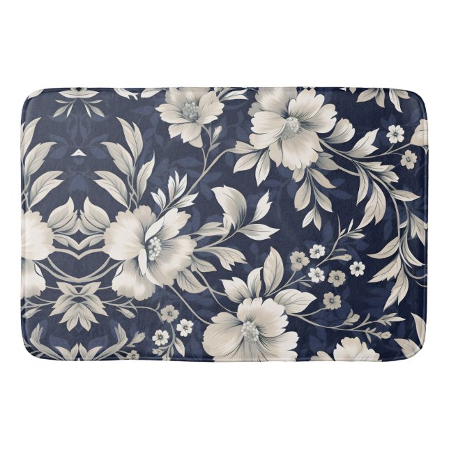 Tapis De Bain Floral en bleu (Devant)