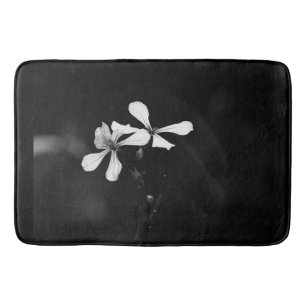 Tapis De Bain floral noir et blanc minimal