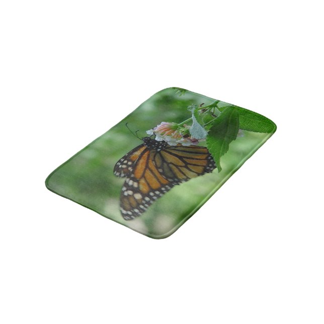 Tapis de bain floral papillon monarque (Angle)
