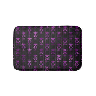 Tapis De Bain Floral pourpre et noir