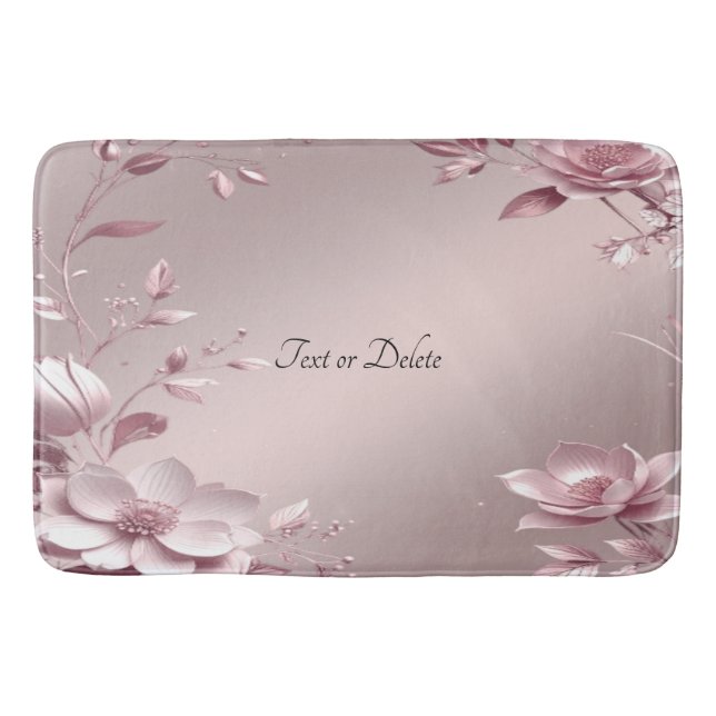 Tapis de bain floral rose délicat (Devant)