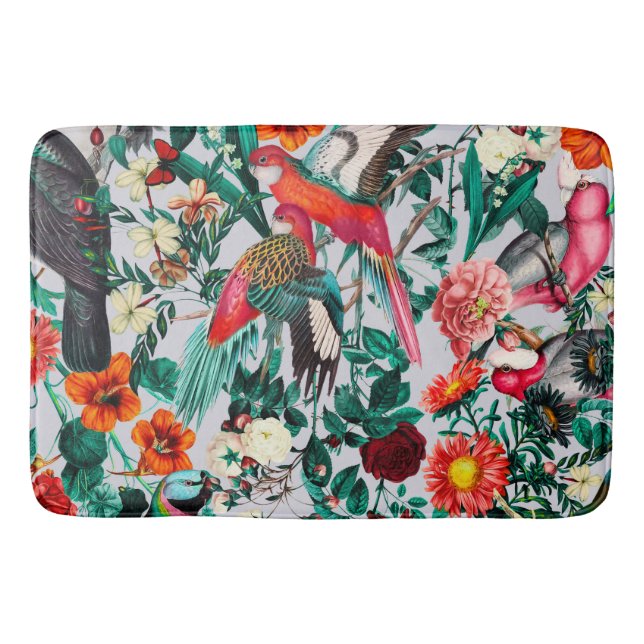 TAPIS DE BAIN FLORALE ET OISEAUX XIV-II (Devant)