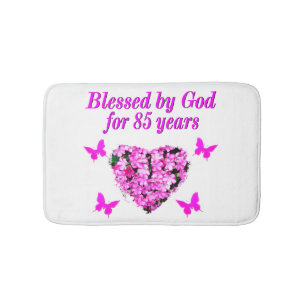 TAPIS DE BAIN FLORALE ROSE BÉNÉFICIÉE PAR DIEU PENDANT 85 ANS
