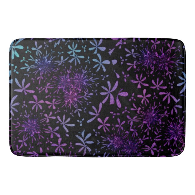 Tapis De Bain Flores pourpres de l'Aqua Retro (Devant)