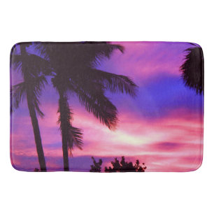 Tapis De Bain Floride Palm Purple Sunset Bain Mat