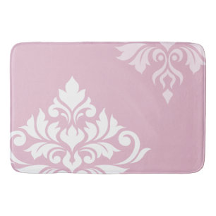 Tapis De Bain Flourdissant Damask Art II Rose & Blanc