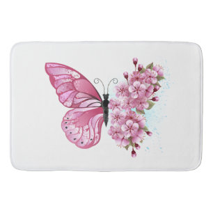 Tapis De Bain Flower Butterfly