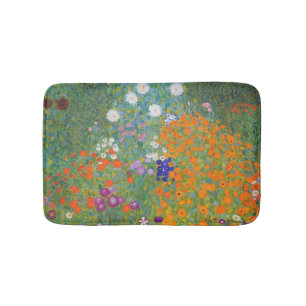 Tapis De Bain Flower Garden by Gustav Klimt