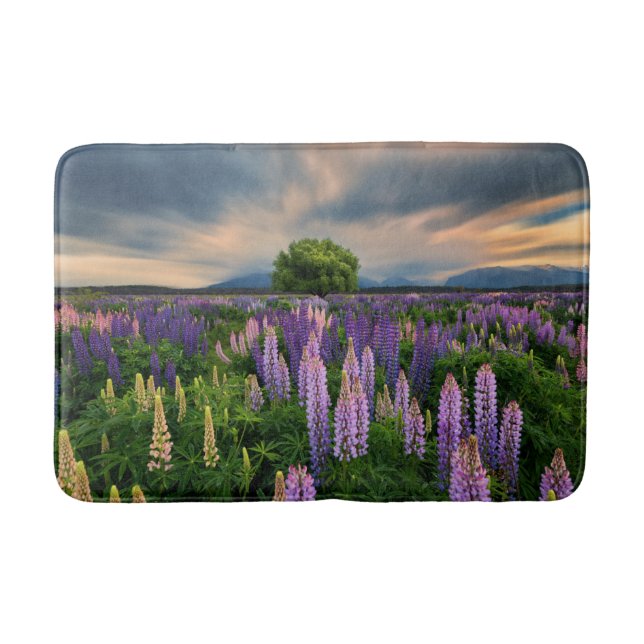 Tapis De Bain Flowers (homonymie) | Lupine Field à New Zealand (Devant)