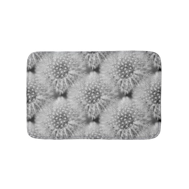 Tapis De Bain Fluffy Blanc Dandelion Fleurs Motif de la nature (Devant)