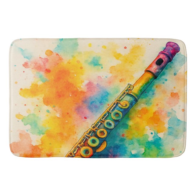 Tapis De Bain Flûte d'aquarelle vive (Devant)