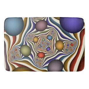Tapis De Bain Flying Up Colorful Moderne Art Fractal Abstrait