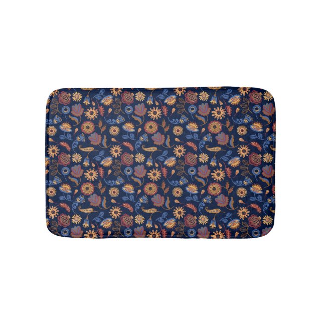 Tapis De Bain Folk Rustique Floral (Devant)