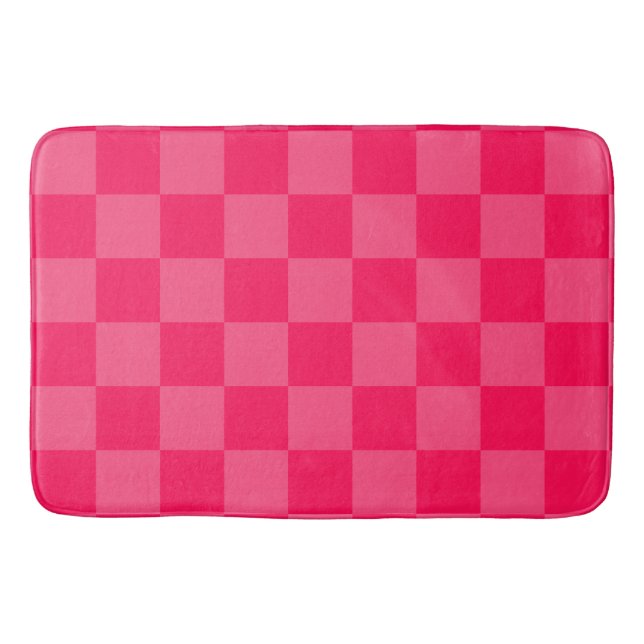 Tapis De Bain Fond à carreaux rose (Devant)