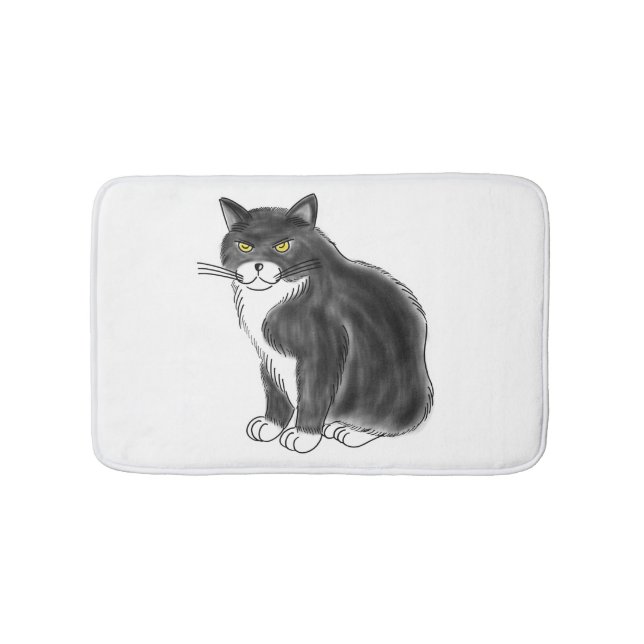 Tapis De Bain FooFooCat : Chat pelucheux enorme de smoking (Devant)