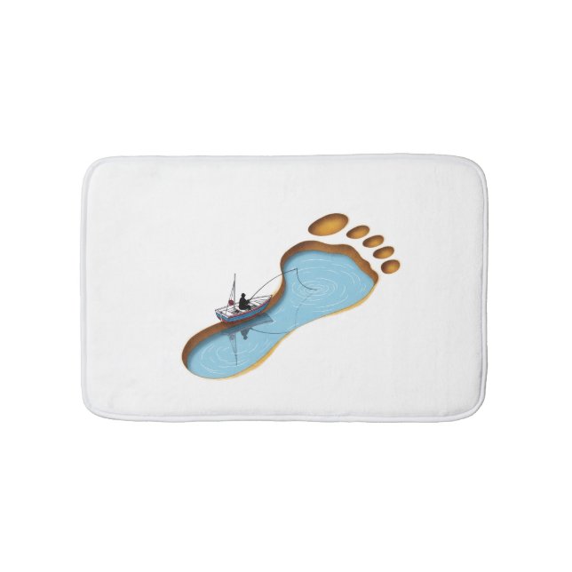 Tapis De Bain Footprint Lake - Surreal Fishing Art (Devant)