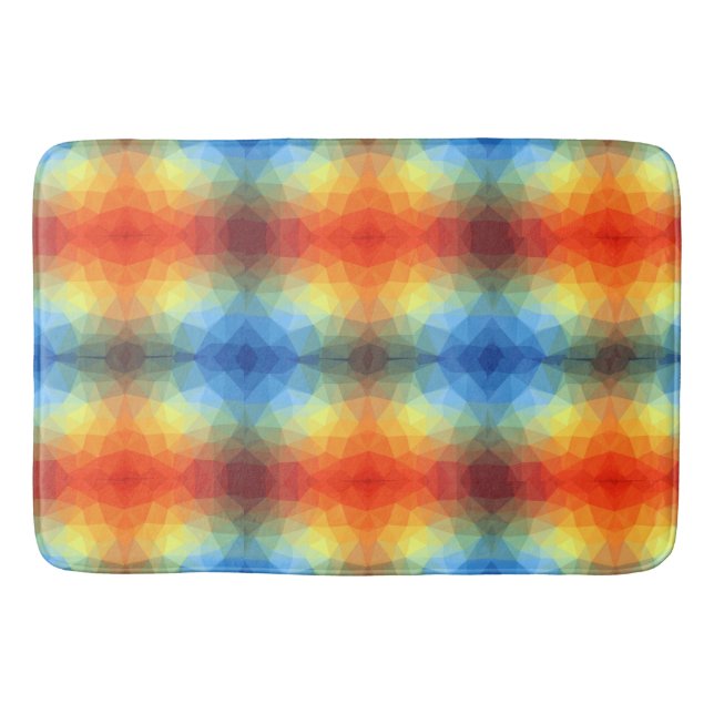 Tapis De Bain Forme géométrique arc-en-ciel moderne (Devant)