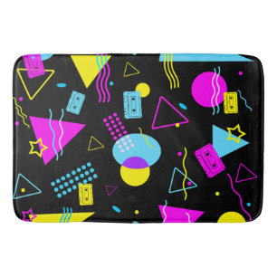 TAPIS DE BAIN FORMES COLORÉES DE BANDE RETRO