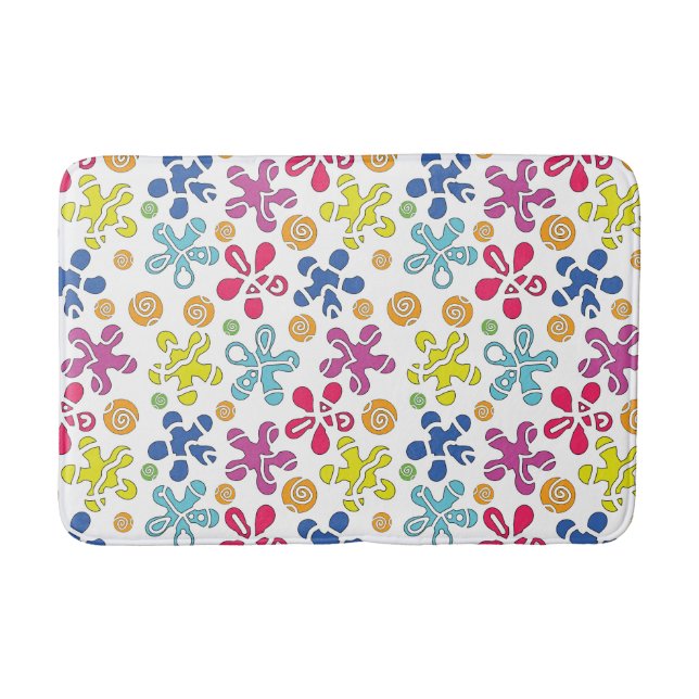 Tapis De Bain Formes de gribouillis abstraites ludiques (Devant)
