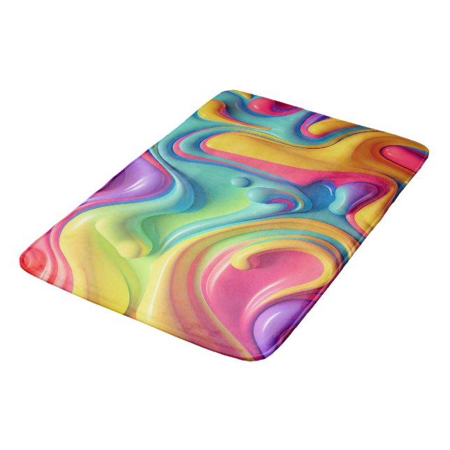 Tapis De Bain Formes en plastique arc-en-ciel (Angle)