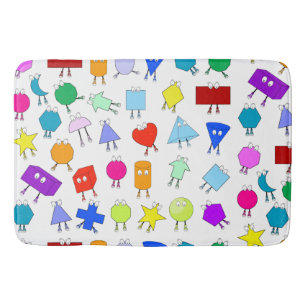 Tapis De Bain Formes géométriques 2D et 3D colorées Motif pour e