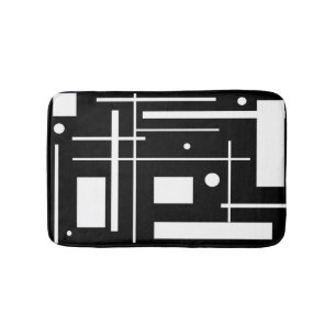 Tapis De Bain Formes Géométriques Blanches Sur Le Toit De Bain N