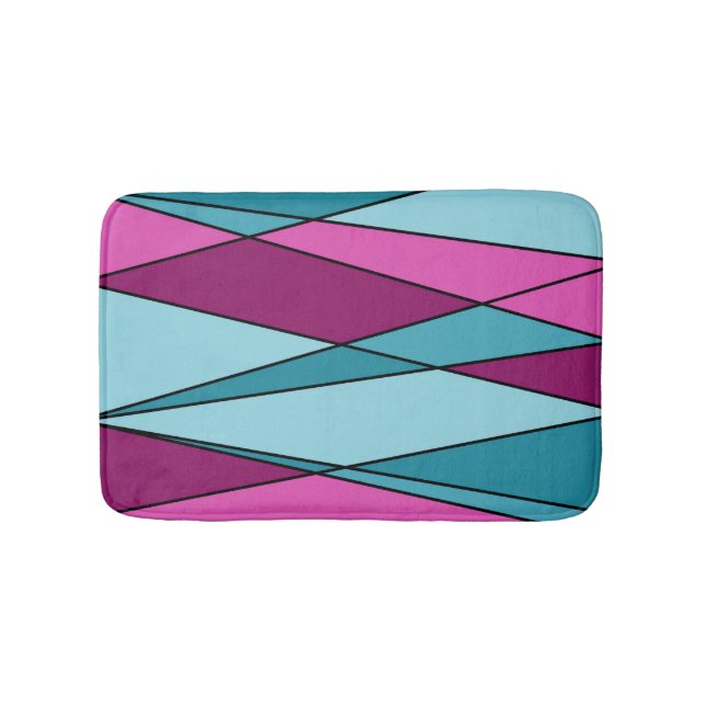 Tapis De Bain formes géométriques modernes Abstraites triangles  (Devant)