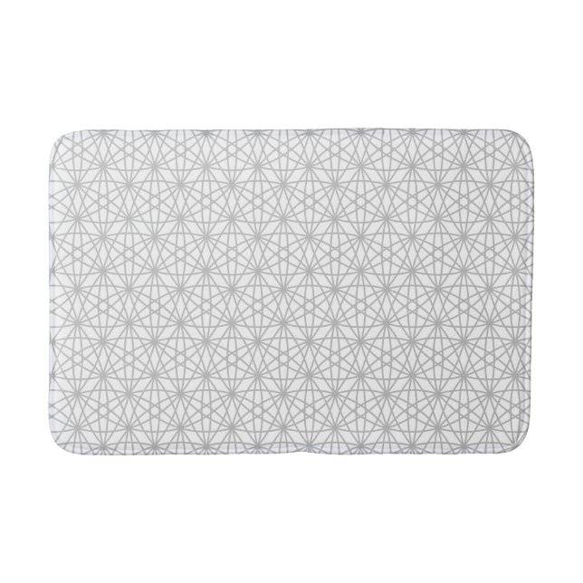Tapis De Bain Formes géométriques modernes élégantes en gris et  (Devant)