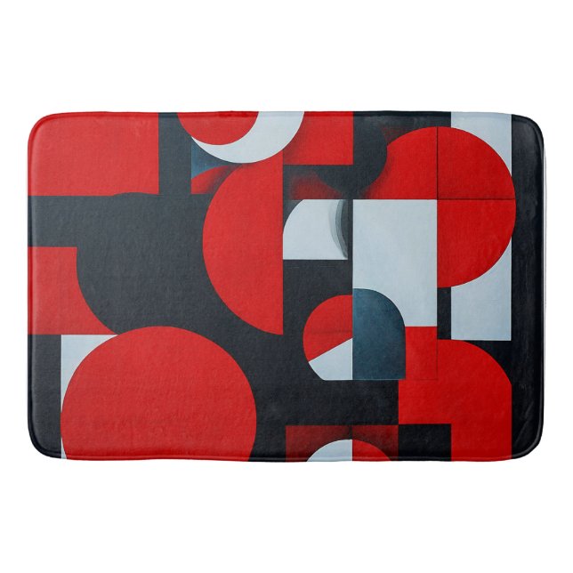 Tapis De Bain Formes géométriques rouges (Devant)
