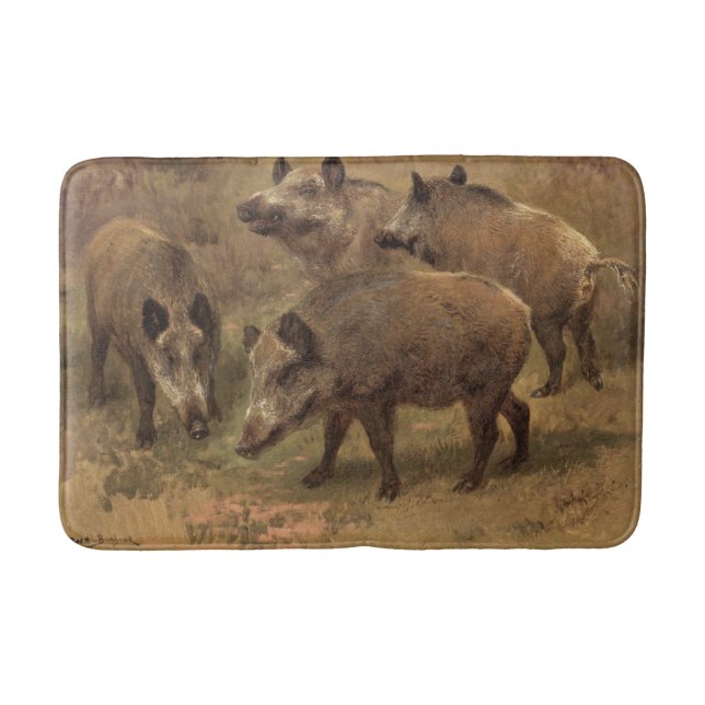Tapis De Bain Four Wild Boar on Grass (par Rosa Bonheur) (Devant)