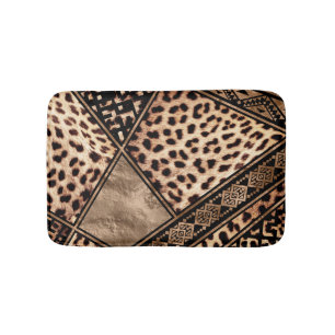 Tapis De Bain Fourrure de Cheetah aux ornements ethniques