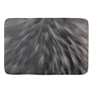 Tapis De Bain Fourrure Faux de luxe Imprimé noir Gris Mink Cheve