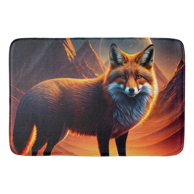 Tapis De Bain Fox and a full moon (Devant)