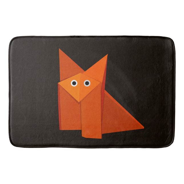 Tapis De Bain Fox mignon foncé d'origami (Devant)