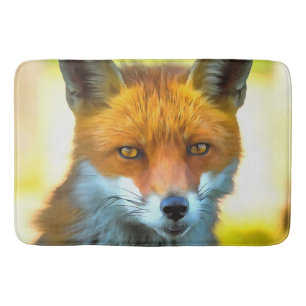 Tapis De Bain Fox Portrait Réaliste Art faunique