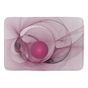Tapis De Bain Fractale balançante, Art abstrait moderne rose bai