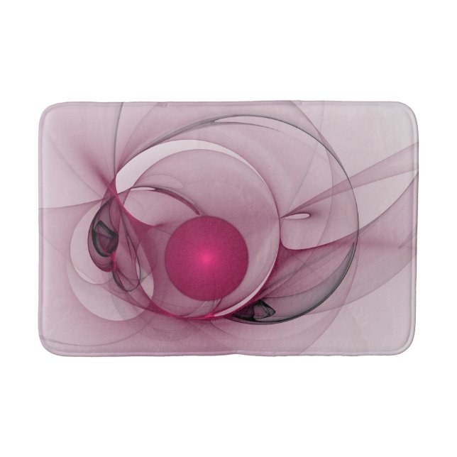 Tapis De Bain Fractale balançante, Art rose moderne abstrait de  (Devant)