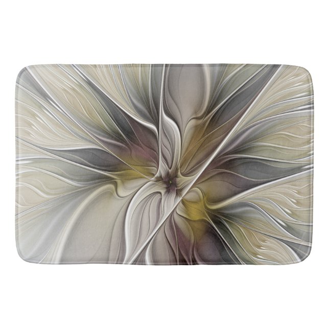 Tapis De Bain Fractale florale, Fleur Imaginaire aux couleurs de (Devant)