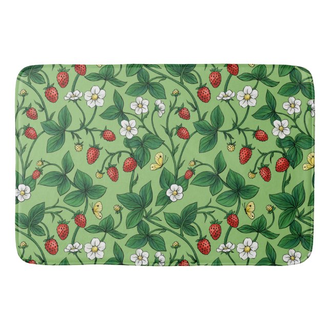 Tapis De Bain Fraises sauvages rouge/jaune/vert/ (Devant)