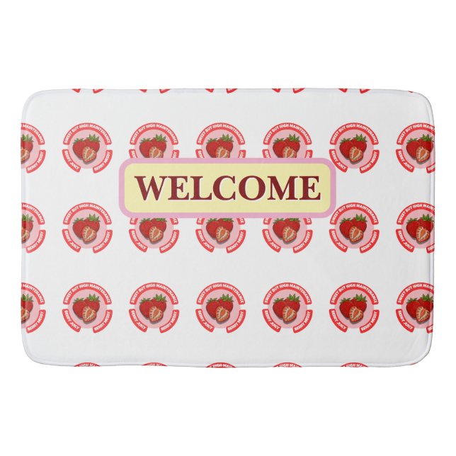 Tapis De Bain Fraises sucrées juteuses Fruit d'été  (Devant)